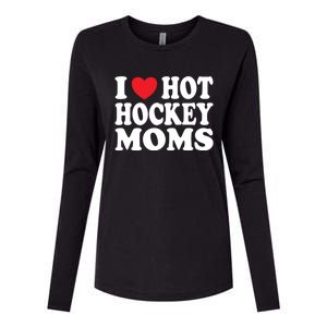 I Heart Hot Hockey Moms Funny I Love Moms Gift Womens Cotton Relaxed Long Sleeve T-Shirt