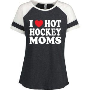 I Heart Hot Hockey Moms Funny I Love Moms Gift Enza Ladies Jersey Colorblock Tee