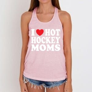 I Heart Hot Hockey Moms Funny I Love Moms Gift Women's Knotted Racerback Tank