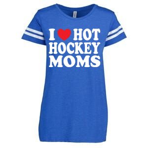 I Heart Hot Hockey Moms Funny I Love Moms Gift Enza Ladies Jersey Football T-Shirt