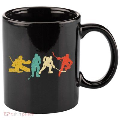 Ice Hockey Hockey Stick Vintage Style Ice Hockey Gift 11oz C Handle Ceramic Mug