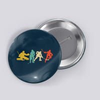 Ice Hockey Hockey Stick Vintage Style Ice Hockey Gift Button