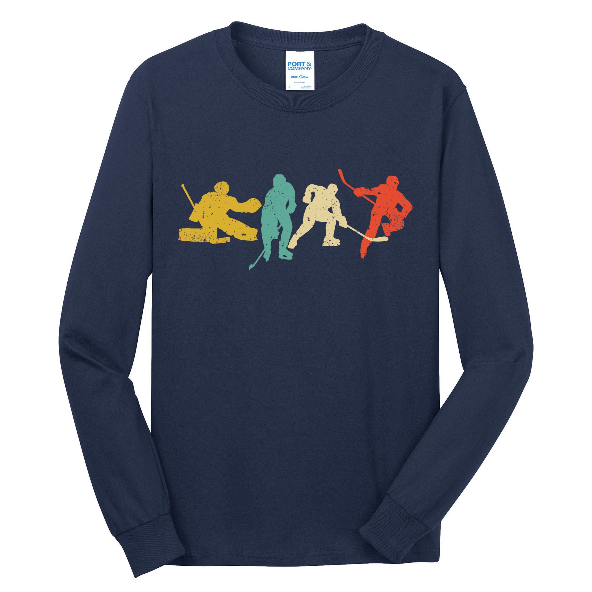 Ice Hockey Hockey Stick Vintage Style Ice Hockey Gift Tall Long Sleeve T-Shirt