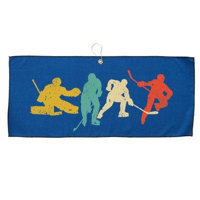 Ice Hockey Hockey Stick Vintage Style Ice Hockey Gift Large Microfiber Waffle Golf Towel