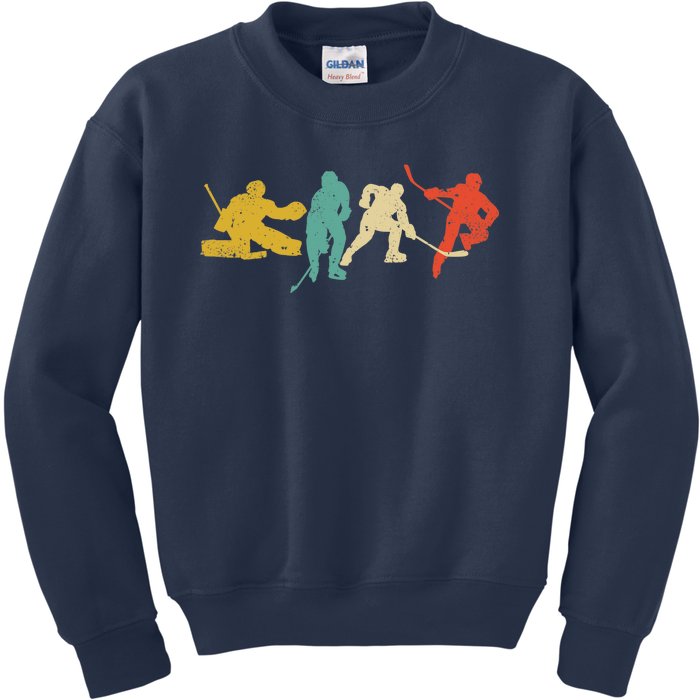 Ice Hockey Hockey Stick Vintage Style Ice Hockey Gift Kids Sweatshirt