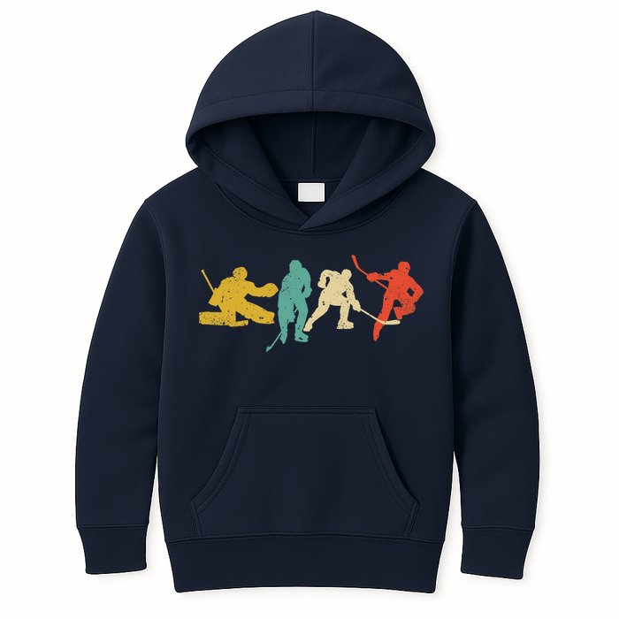 Ice Hockey Hockey Stick Vintage Style Ice Hockey Gift Kids Hoodie