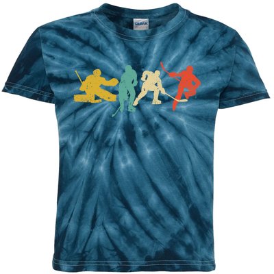 Ice Hockey Hockey Stick Vintage Style Ice Hockey Gift Kids Tie-Dye T-Shirt