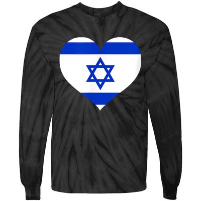 Israel Heart Tie-Dye Long Sleeve Shirt