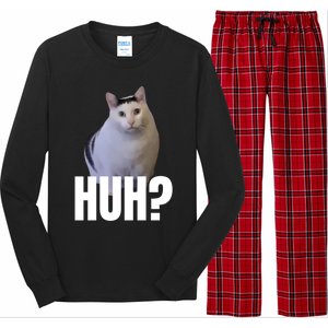 I Heart I Love Funny Huh Cat Meme Gift Long Sleeve Pajama Set