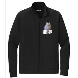 I Heart I Love Funny Huh Cat Meme Gift Stretch Full-Zip Cadet Jacket