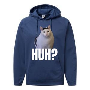 I Heart I Love Funny Huh Cat Meme Gift Performance Fleece Hoodie