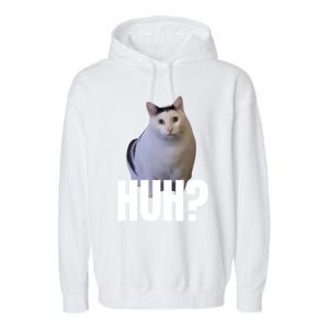 I Heart I Love Funny Huh Cat Meme Gift Garment-Dyed Fleece Hoodie