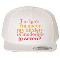 Im Here Im Queer My Anxiety Is Moderate To Severe LGBT Wool Snapback Cap