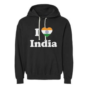 I Heart India Indian I Love India Garment-Dyed Fleece Hoodie