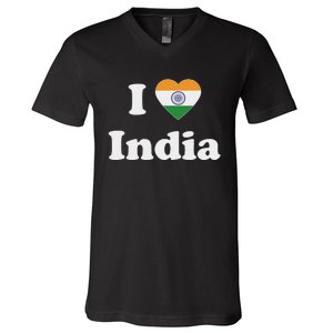 I Heart India Indian I Love India V-Neck T-Shirt