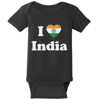 I Heart India Indian I Love India Baby Bodysuit