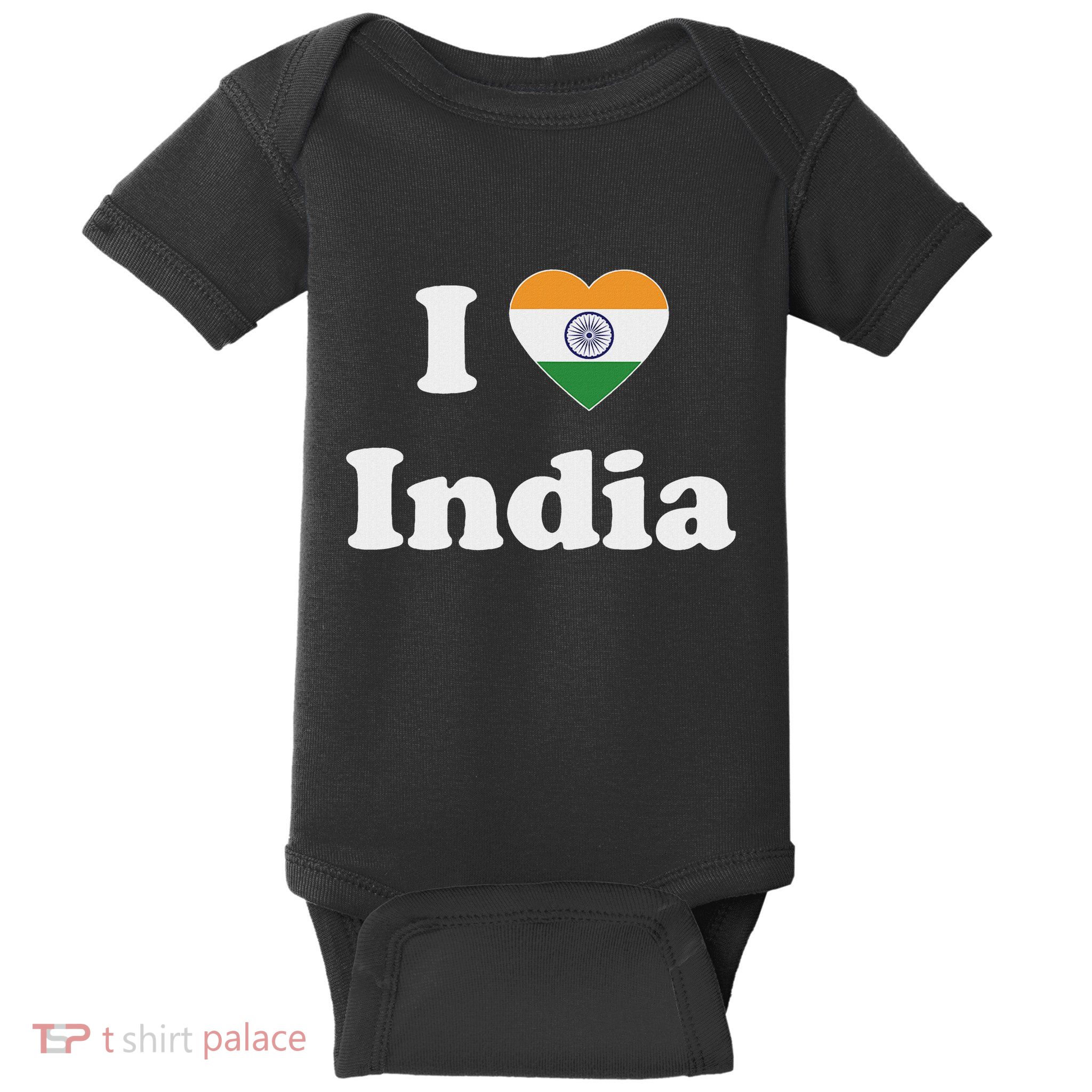 I Heart India Indian I Love India Baby Bodysuit