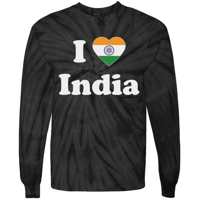 I Heart India Indian I Love India Tie-Dye Long Sleeve Shirt