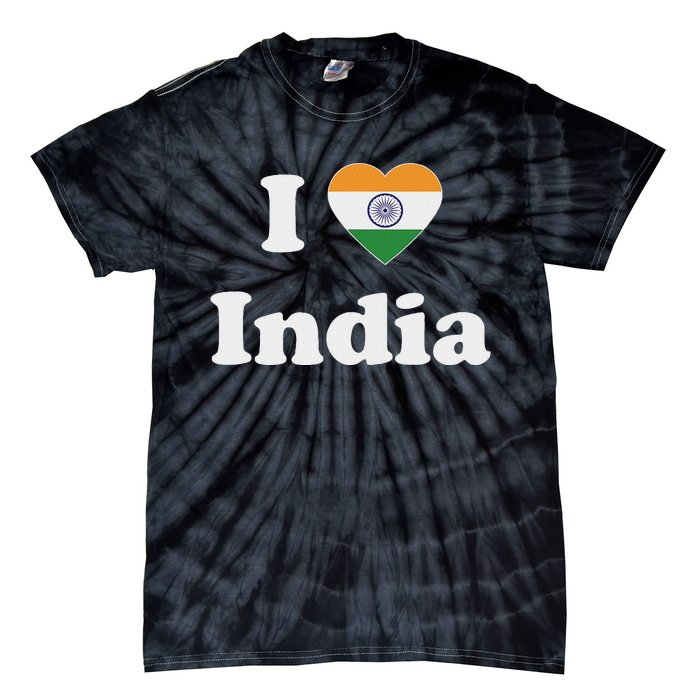 I Heart India Indian I Love India Tie-Dye T-Shirt