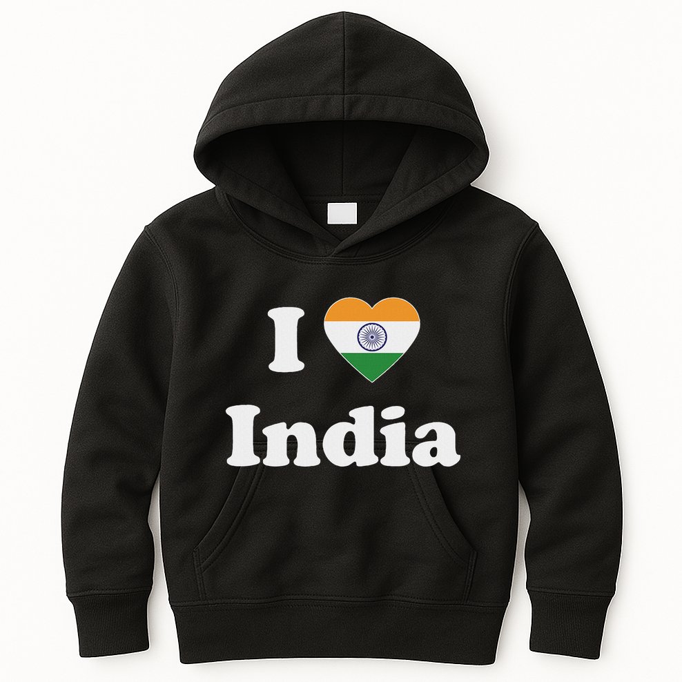 I Heart India Indian I Love India Kids Hoodie