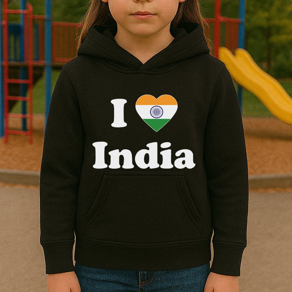 I Heart India Indian I Love India Kids Hoodie