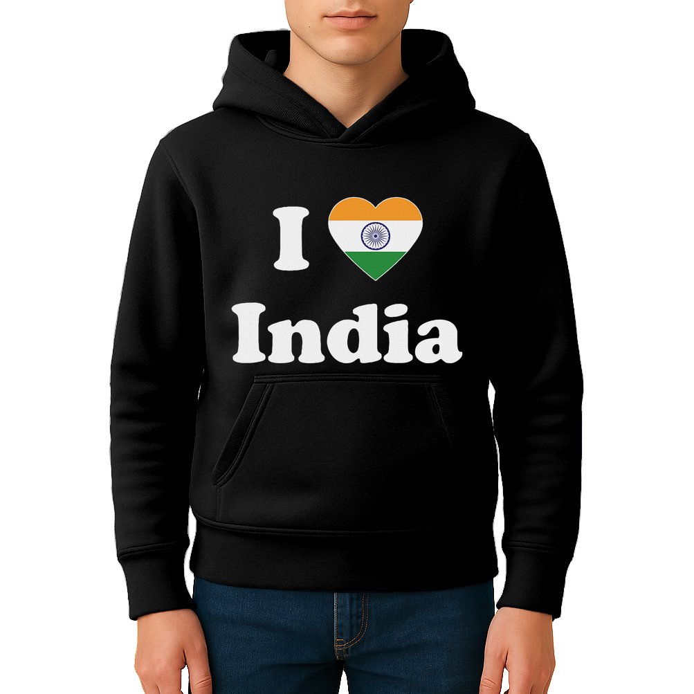 I Heart India Indian I Love India Kids Hoodie