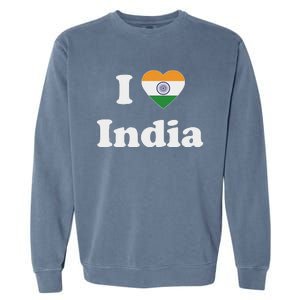 I Heart India Indian I Love India Garment-Dyed Sweatshirt