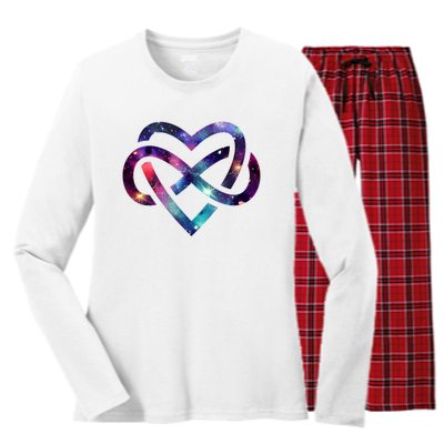 Infinite Heart Women's Long Sleeve Flannel Pajama Set 