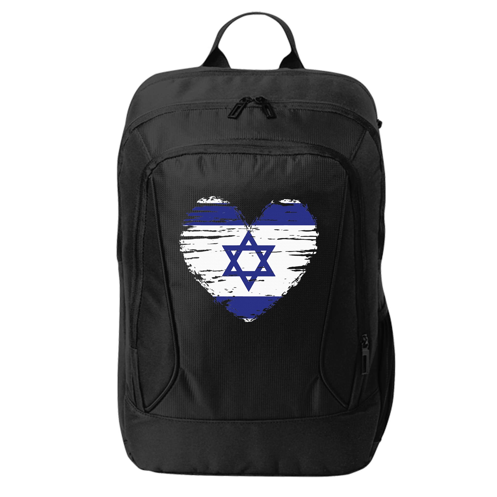 Israel Heart Israeli Flag Israeli Pride City Backpack