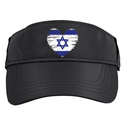 Israel Heart Israeli Flag Israeli Pride Adult Drive Performance Visor