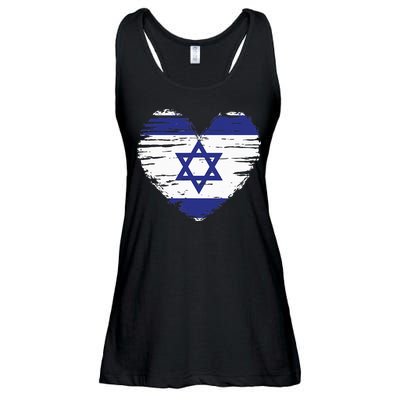 Israel Heart Israeli Flag Israeli Pride Ladies Essential Flowy Tank