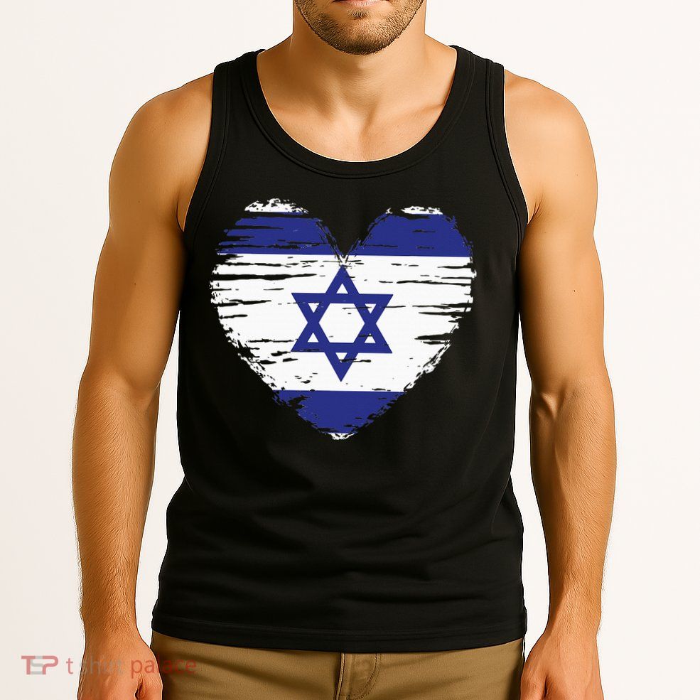 Israel Heart Israeli Flag Israeli Pride Tank Top