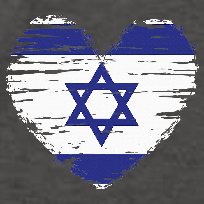 Israel Heart Israeli Flag Israeli Pride Vector Backpack