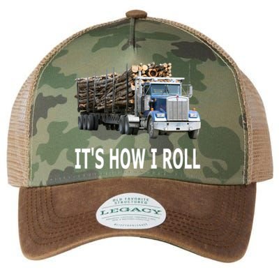 It's How I Roll Logging Truck Gift Legacy Tie Dye Trucker Hat