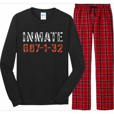 Inmate Halloween Inmate Jail Costume Gift Long Sleeve Pajama Set