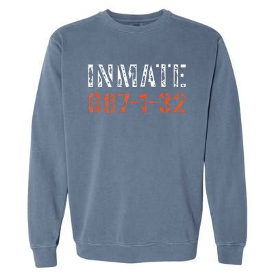 Inmate Halloween Inmate Jail Costume Gift Garment-Dyed Sweatshirt