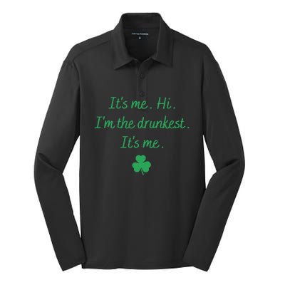 It's-Me Hi I'm The Drunkest It's-Me Silk Touch Performance Long Sleeve Polo