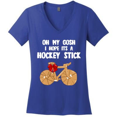 I Hope It´S A Hockey Stick Funny Gift Women's V-Neck T-Shirt