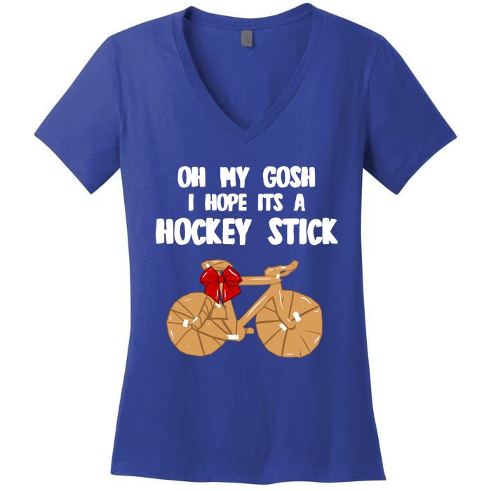 I Hope It´S A Hockey Stick Funny Gift Women's V-Neck T-Shirt