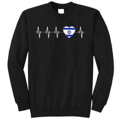 Israeli Heartbeat I Love Israel Flag Country Pro Jewish Gift Sweatshirt