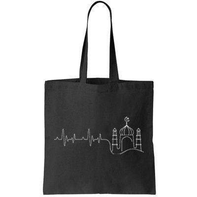 Islam Heartbeat Islamic Religion Ramadan Muslim Allah Tote Bag