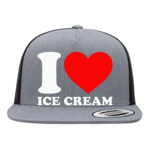 I Heart Ice Cream Food Love Ice Cream Flat Bill Trucker Hat