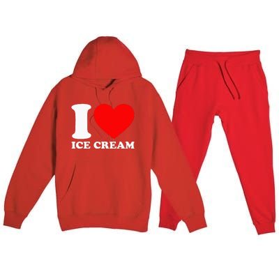 I Heart Ice Cream Food Love Ice Cream Premium Hooded Sweatsuit Set