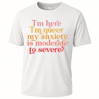 I'm Here I'm Queer My Anxiety Is Moderate To Severe LGBT Cooling Performance Crew T-Shirt