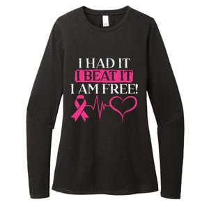 I Had It I Beat It I Am Free Breast Cancer Survivor Womens CVC Long Sleeve Shirt