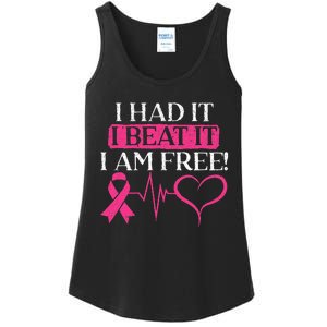 I Had It I Beat It I Am Free Breast Cancer Survivor Ladies Essential Tank