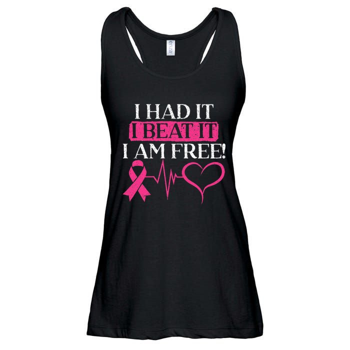 I Had It I Beat It I Am Free Breast Cancer Survivor Ladies Essential Flowy Tank