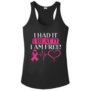 I Had It I Beat It I Am Free Breast Cancer Survivor Ladies PosiCharge Competitor Racerback Tank