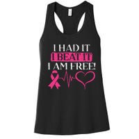 I Had It I Beat It I Am Free Breast Cancer Survivor Women's Racerback Tank