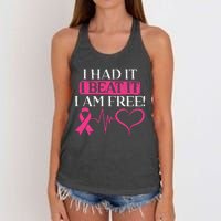 I Had It I Beat It I Am Free Breast Cancer Survivor Women's Knotted Racerback Tank